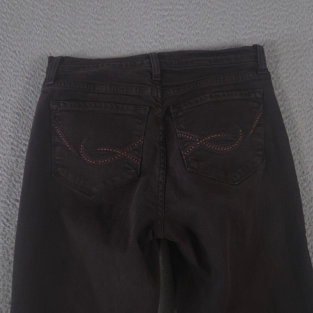 NYDJ Not Your Daughters Jeans Womens 4 Brown Lift Tuck Bootleg Raw Hem Denim - Picture 10 of 12